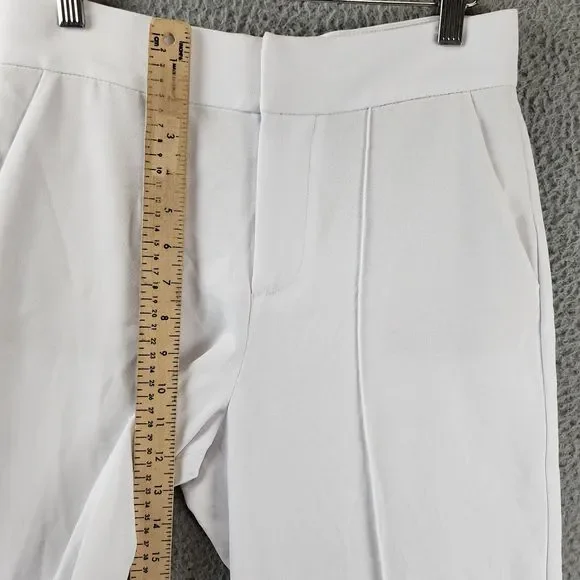 Alice +Olivia Dylan High Waist Wide Leg Pants Women's 4 White Hook & Eye Closure - Picture 6 of 13
